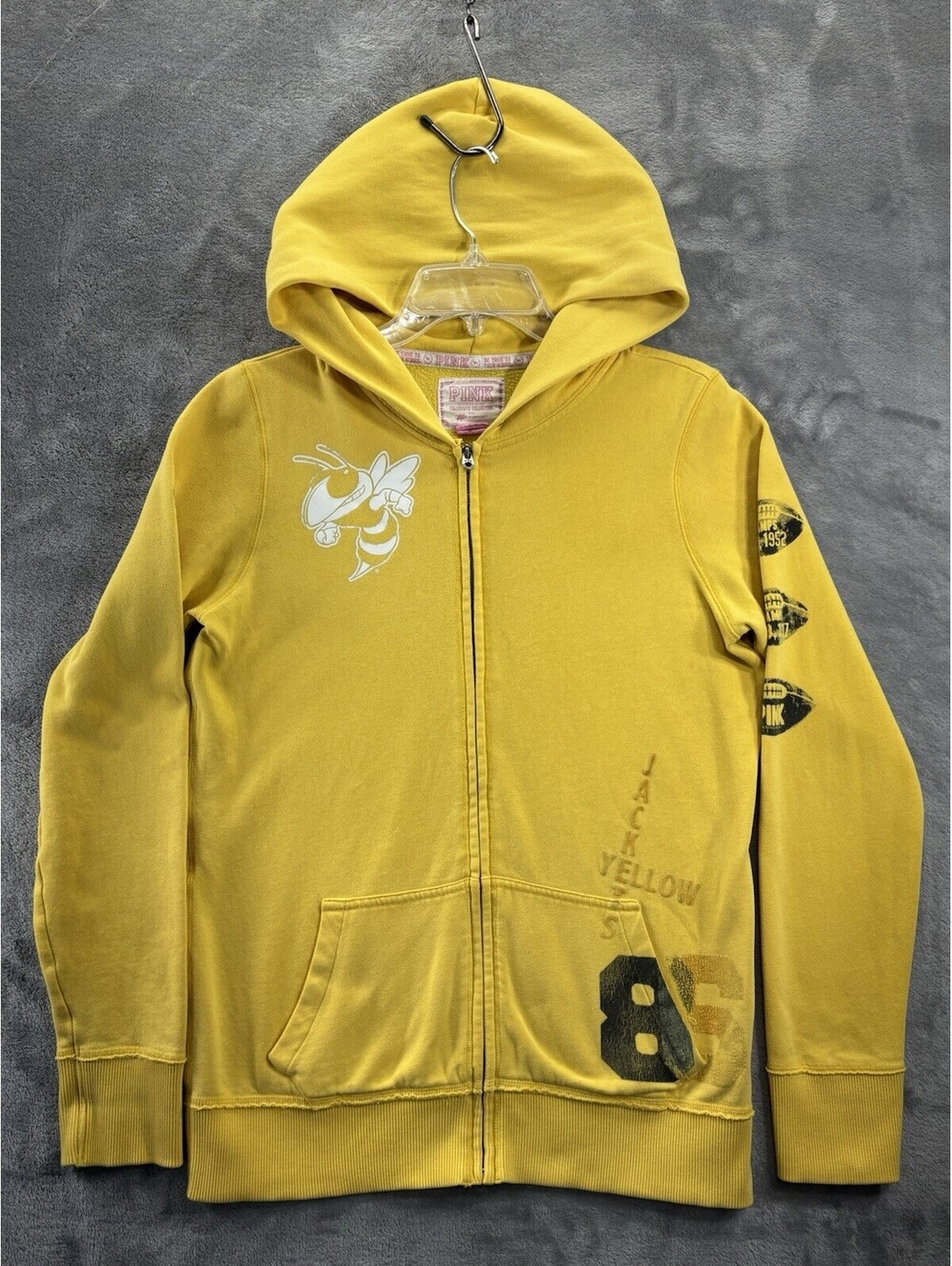 Pink Victoria’s Secret Georgia Tech 5th & Ocean Full Zip Hoodie Large Collegiate